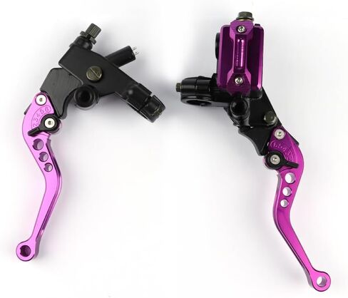 Universal Motorcycle 7/8" 22mm Brake Master Cylinder Reservoir Handlebar Clutch Lever CNC Left & Right Set Compatible with Honda Kawasaki Suzuki Yamaha Purple in Saudi Arabia