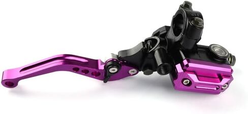 Universal Motorcycle 7/8" 22mm Brake Master Cylinder Reservoir Handlebar Clutch Lever CNC Left & Right Set Compatible with Honda Kawasaki Suzuki Yamaha Purple in Saudi Arabia