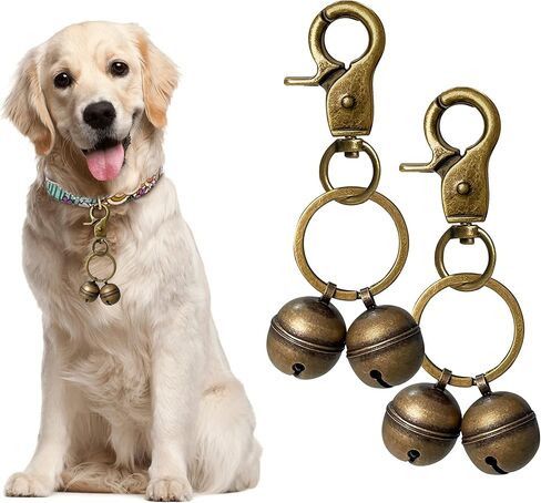 Cat & Dog Collar Bell, Pack of 2, Extra Loud Dog Bell for Pet Tracking & Saving Wildlife, Birds, Durable Iron Split Ring & Lobster Bell Clip in Saudi Arabia