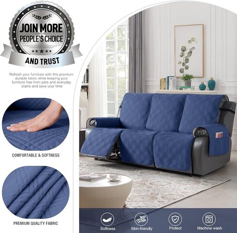 TAOCOCO 100% Waterproof Chair Covers for Recliners, Small Recliner Covers for Recliner Chair with Pocket, Non Slip Recliner Chair Cover Furniture Protector for Kids, Pets(X-Small Chair, Gray) in Kuwait