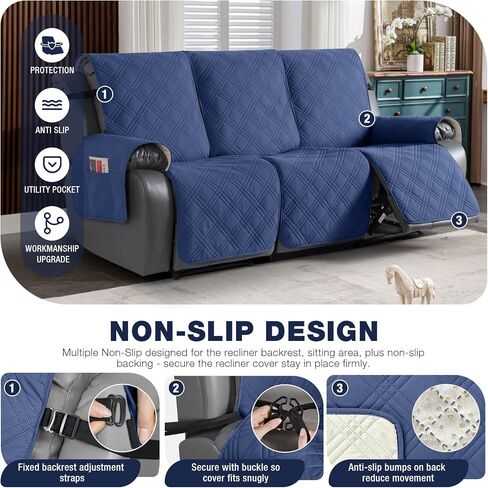TAOCOCO 100% Waterproof Chair Covers for Recliners, Small Recliner Covers for Recliner Chair with Pocket, Non Slip Recliner Chair Cover Furniture Protector for Kids, Pets(X-Small Chair, Gray) in Kuwait