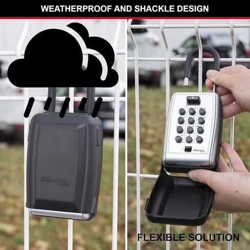 Master Lock Push-Button Key Safe Safe Wall ، متوسطة 79 × 117 × 52 مم ، في الهواء الطلق ، مجموعة التثبيت ، لمركبات الصناعات المنزلية للمكاتب المنزلية in Kuwait