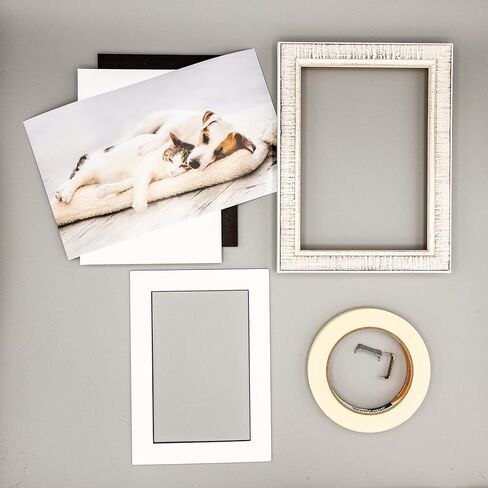 9x14 Mat Bevel Cut for 7x11 Photos - Acid Free White with Black Core Precut Matboard - For Pictures, Photos, Framing - 4-ply Thickness in Saudi Arabia