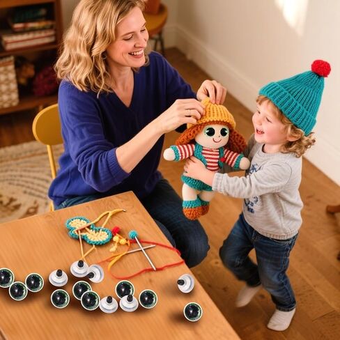 Mucunnia 52pcs عيون أمان خضراء 30 ملم للكروشيه مع غسالات بريق عيون السلامة ل Amigurumi 3d القمر العيون عيون الدمية للحيوانات تيدي الدب كروشيه in Kuwait