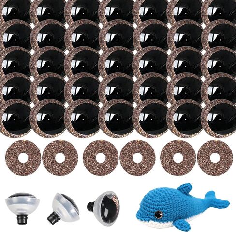 Mucunnia 52pcs عيون أمان خضراء 30 ملم للكروشيه مع غسالات بريق عيون السلامة ل Amigurumi 3d القمر العيون عيون الدمية للحيوانات تيدي الدب كروشيه in Kuwait