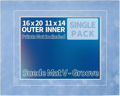 MLCQAFS 16x20 Suede Mat مع تفاصيل V-Groove لشهادات 11x14 ، والصور ، و Artwork-Asid الخالية من الألوان ، وسمك 4 فترات. (جلد الغزال البني) in Saudi Arabia