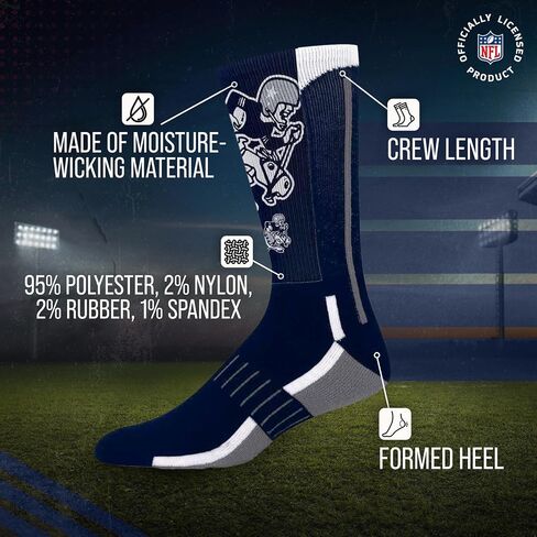 FBF NFL Adult Curve Socks - Game Day Apparel - Machine Washable - Warm & Cold Weather - Comfort and Style for Men &Women (New York Jets - Green, Adult Medium) in Kuwait