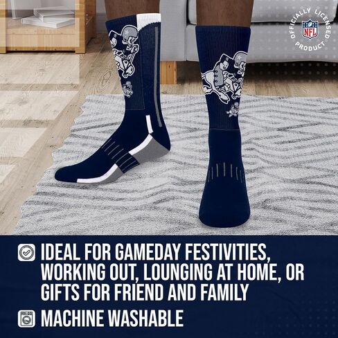 FBF NFL Adult Curve Socks - Game Day Apparel - Machine Washable - Warm & Cold Weather - Comfort and Style for Men &Women (New York Jets - Green, Adult Medium) in Kuwait
