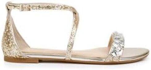 Jewel Badgley Mischka Osome Glitter Flat Sandals in Saudi Arabia