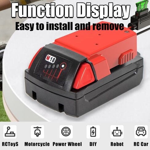 Battery Adapter 18V for Power Wheels Adapter Compatible with Milwaukee Battery with Wire Harness Connector Compatible with Peg-Perego Children Ride-on Car, 12AWG Wire with 40A Fuse in Kuwait