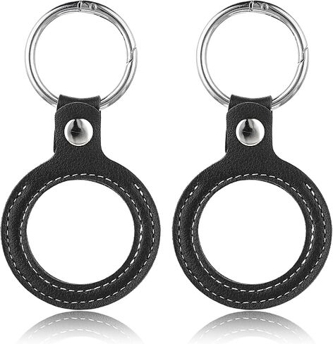 2Pcs AA Coin Holder Keychain, Leather Sobriety Coin Double Sides Display Case, Waterproof AA Chip Quarter Holder Keychain for Challenge Coins Tokens Medallion, Fits Coins Size 34mm (Black) in Saudi Arabia