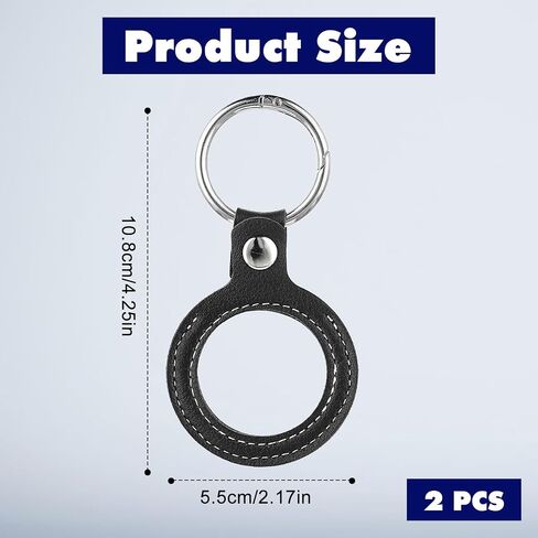 2Pcs AA Coin Holder Keychain, Leather Sobriety Coin Double Sides Display Case, Waterproof AA Chip Quarter Holder Keychain for Challenge Coins Tokens Medallion, Fits Coins Size 34mm (Black) in Saudi Arabia