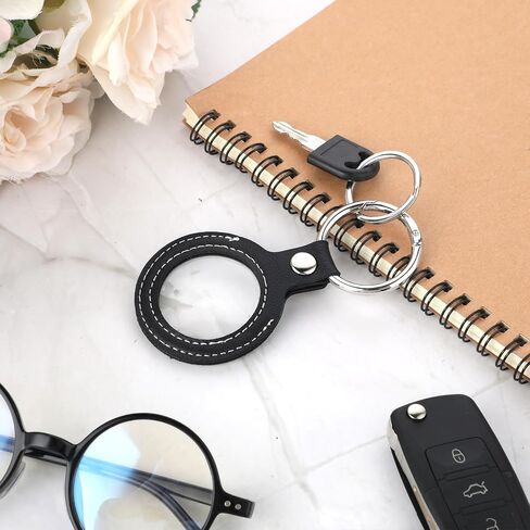 2Pcs AA Coin Holder Keychain, Leather Sobriety Coin Double Sides Display Case, Waterproof AA Chip Quarter Holder Keychain for Challenge Coins Tokens Medallion, Fits Coins Size 34mm (Black) in Saudi Arabia