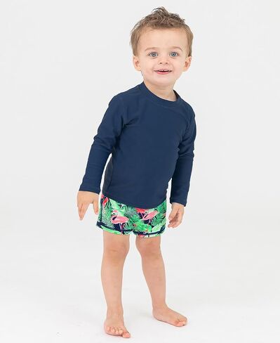 RUGGEDBUTTS® Boys Banana Yellow Long Sleeve Rash Guard - 8 in Saudi Arabia