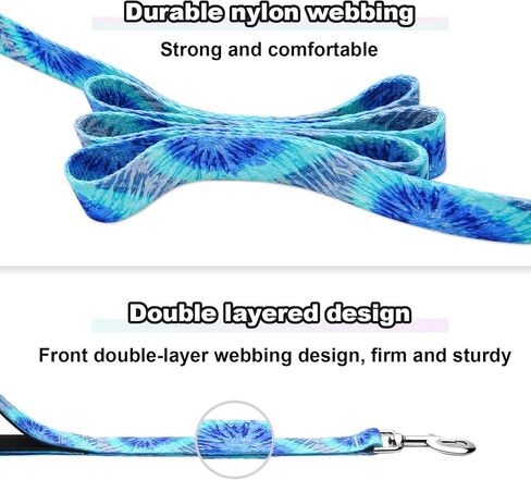 6ft Dog Leash with Two Padded Handles, Cute Girl Dog Leash with Soft Dual Handle, Walking Training Lead for Medium and Large Dogs, Purple Floral in Saudi Arabia