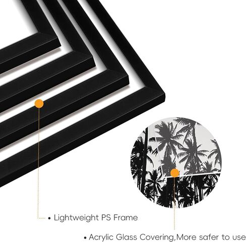 مجموعة إطارات جدارية كبيرة من ArtbyHannah مكونة من 10 قطع باللونين الأبيض والأسود، مع إطارات خشبية ومطبوعات صور عائلية مجمعة لتعليق 14 صورة وتزيين غرفة المعيشة، متعددة الأحجام in Kuwait