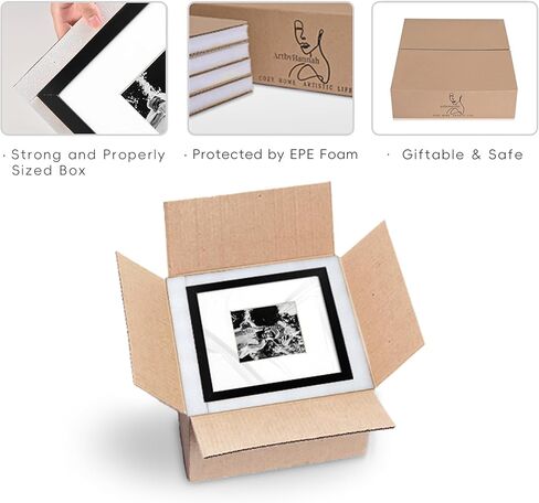 مجموعة إطارات جدارية كبيرة من ArtbyHannah مكونة من 10 قطع باللونين الأبيض والأسود، مع إطارات خشبية ومطبوعات صور عائلية مجمعة لتعليق 14 صورة وتزيين غرفة المعيشة، متعددة الأحجام in Kuwait