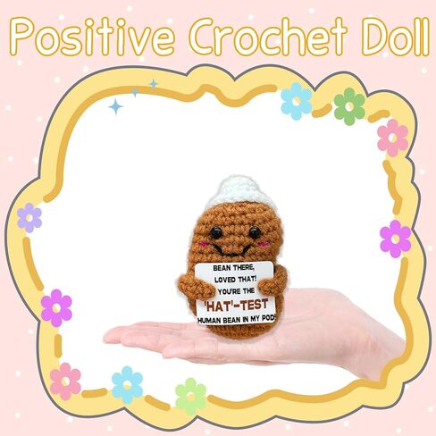 Mini Cute Beer Mug Doll Emotional Support Gift for Women,Positive Handmade Crochet Beer Mug Doll Inspirational Gift for Family and Friends,Cute Desktop Decor in Kuwait