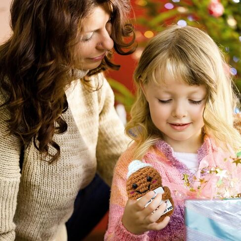 Mini Cute Beer Mug Doll Emotional Support Gift for Women,Positive Handmade Crochet Beer Mug Doll Inspirational Gift for Family and Friends,Cute Desktop Decor in Kuwait