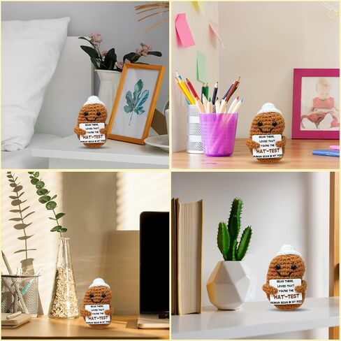 Mini Cute Beer Mug Doll Emotional Support Gift for Women,Positive Handmade Crochet Beer Mug Doll Inspirational Gift for Family and Friends,Cute Desktop Decor in Kuwait