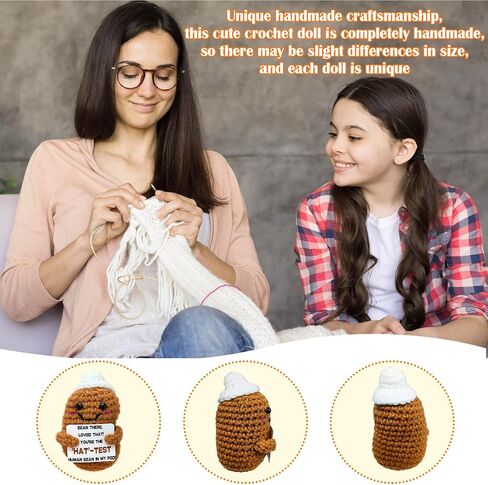 Mini Cute Beer Mug Doll Emotional Support Gift for Women,Positive Handmade Crochet Beer Mug Doll Inspirational Gift for Family and Friends,Cute Desktop Decor in Kuwait