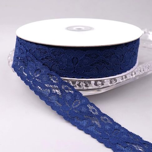 Gxtizas Beige Lace Ribbon Flastic Lace Lace 1 "عريض × 28 ياردة خمر شريط الدانتيل لحرف الهدايا التغليف خياطة زهرة الخياطة in Kuwait