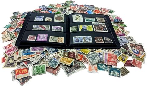 Impacto Coleccionables - 1000 World Stamps Collection مع ألبوم مضمن (5.5 × 7 × 0.4 بوصة) | تعزيز مجموعتك الفيلاتلية مع طوابع بريدية أصيلة في ألبوم مضغوط وأنيق in Kuwait