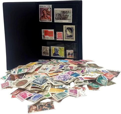 Impacto Coleccionables - 1000 World Stamps Collection مع ألبوم مضمن (5.5 × 7 × 0.4 بوصة) | تعزيز مجموعتك الفيلاتلية مع طوابع بريدية أصيلة في ألبوم مضغوط وأنيق in Kuwait