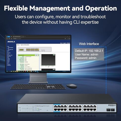 6 Port 2.5G Easy Web Managed Switch, 4 x 2.5G Base-T Ports, 2 x 10G SFP+, Static Aggregation,QoS/VLAN/IGMP, 2.5Gb Network Homelab Switch in Kuwait