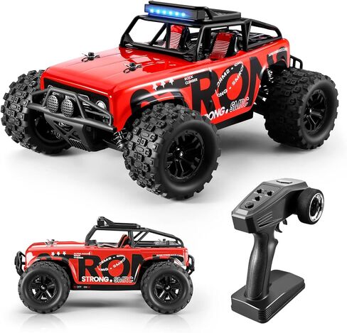 RC Car Remote Control Truck, 1:18 Scale 4WD Off Road RC Truck, 40km/h Remote Control Cars, 2.4Ghz RC Vehicle Rock Crawler with 2 Batteries-60 min Playtime, for Boys Kids Girls Teens - Red in Saudi Arabia