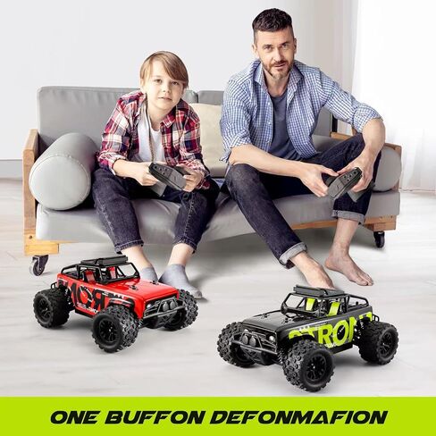 RC Car Remote Control Truck, 1:18 Scale 4WD Off Road RC Truck, 40km/h Remote Control Cars, 2.4Ghz RC Vehicle Rock Crawler with 2 Batteries-60 min Playtime, for Boys Kids Girls Teens - Red in Saudi Arabia