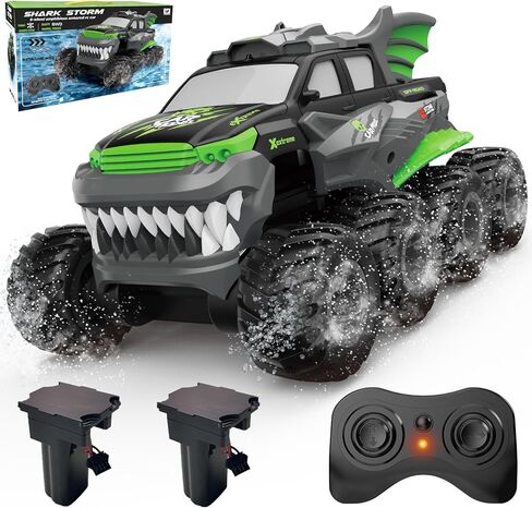 شاحنة وحش RC من طراز RC RC 8WD RC مع بطاريتين قابلتين لإعادة الشحن للأولاد الذين تتراوح أعمارهم بين 8-12 من الطرق الوعرة RC Pickup All Terrain RC Drift Cars Beach Pool Toys For Kids Blue in Kuwait