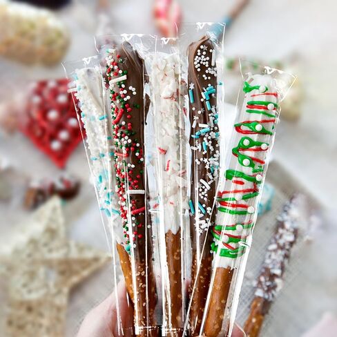 Self Sealing Cellophane Bags - 2x10 Inches 100 Pcs Clear Individual Pretzel Rod Bags for Packaging ICY Candy Treat Popsicle Cookies and Favors in Kuwait
