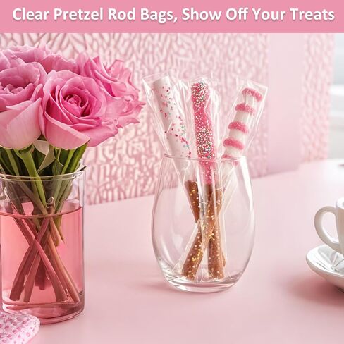 Self Sealing Cellophane Bags - 2x10 Inches 100 Pcs Clear Individual Pretzel Rod Bags for Packaging ICY Candy Treat Popsicle Cookies and Favors in Kuwait
