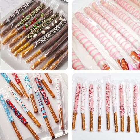 Self Sealing Cellophane Bags - 2x10 Inches 100 Pcs Clear Individual Pretzel Rod Bags for Packaging ICY Candy Treat Popsicle Cookies and Favors in Kuwait