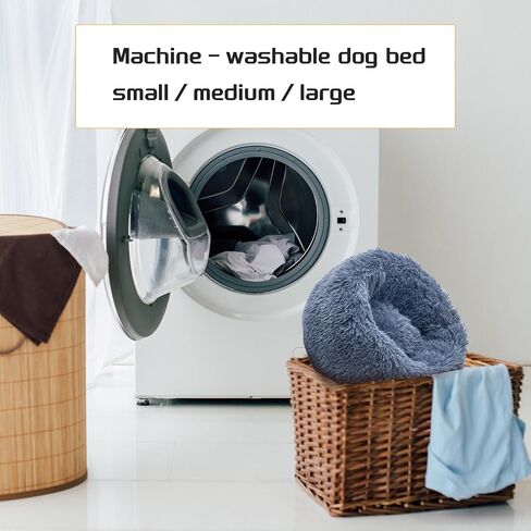 Comfort Donut Dog Bed - Ultra-Soft Pet Bed with Neck Support, 3 Sizes (Machine Washable) for Small/Medium/Large Dogs & Cats (Gray, 32''Lx32''Wx8''Th) in Kuwait