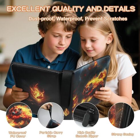 4 Pocket Card Binder, Trading Card Binder Fits 400 Cards with 50 Removable Sleeves, Waterproof Card Holder Album for MTG, TCG, Game Cards & Baseball Sports Cards, Collectors Boys Girls Gift in Saudi Arabia