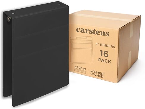 Carstens 2-Inch Heavy Duty 3-Ring Binder - Top Opening, Forest Green, Durable Plastic, Precision No-Gap Rings, Waterproof Cover, No Pockets, Holds 300 Letter Sheets, BPA-Free, Made in USA (5870-3R) in Kuwait