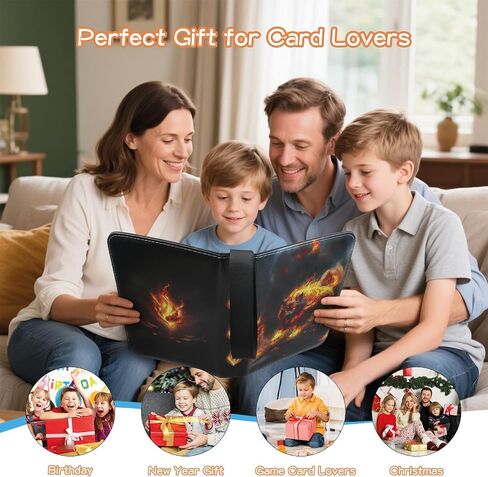 4 Pocket Card Binder, Trading Card Binder Fits 400 Cards with 50 Removable Sleeves, Waterproof Card Holder Album for MTG, TCG, Game Cards & Baseball Sports Cards, Collectors Boys Girls Gift in Saudi Arabia
