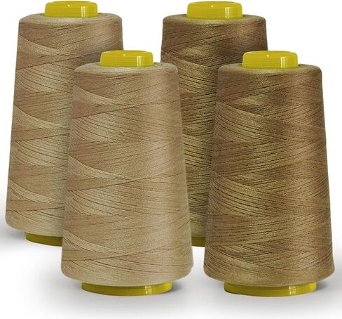 All-Purpose Polyester Sewing Thread - 4-Pack (12,000 Yards Total) - White Thread Cones for Serger, Overlock, Quilting & Sewing Machines in Kuwait