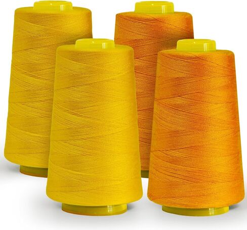 All-Purpose Polyester Sewing Thread - 4-Pack (12,000 Yards Total) - White Thread Cones for Serger, Overlock, Quilting & Sewing Machines in Kuwait
