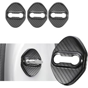 Stainless Steel Car Door Lock Latches Cover, Metal Car Door Striker Lock Latches Protector Cover Dress Up Accessories for 2006-2021 Honda Civic (4 PCS #Red)