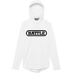 Battle Sports Light Action Face Mask Workout Hoodie - Raglan Cut Sleeveless Hoodie for Adults & Youth