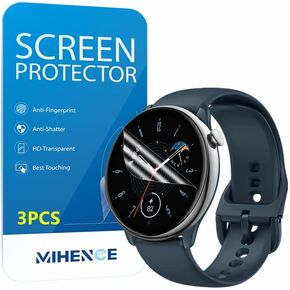 Compatible for Amazfit GTR Mini Screen Protector, HD Full Coverage Invisible TPU Screen Protector Compatible for GTR Mini Smart Watch (3PCS)