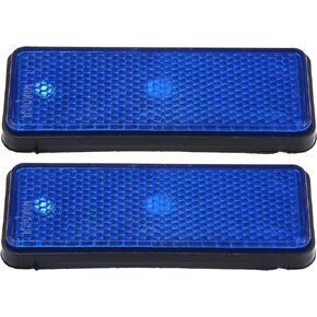 X AUTOHAUX 2 Pcs Universal Rectangle Shape Reflector for Motorcycle Garbage Cans Car Trailer Truck and Bike Blue
