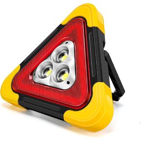Kwak's Reflective Triangles for Vehicle Breakdowns - LED Solar Rechargeable Car Warning Triangles, Multifunctional Emergency Triangles Lights, Road Triangles, and Safety Triangle for Trucks