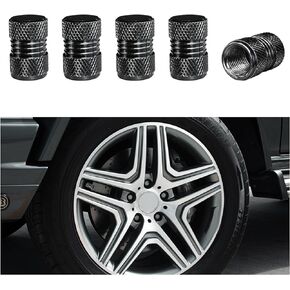 5 PCS Tire Valve Stem Caps, Aluminum Alloy Wheel Valve Stem Covers with Rubber Ring, Corrosion Resistant Airtight Tire Dust Caps, Universal Stem Covers for Cars Trucks SUVs Bikes (Red)
