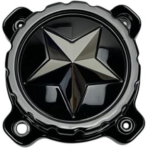 MSA Offroad Wheels MSA 3 CAP - GLOSS BLACK W/CHROME STAR - MSACAP3-GB-C