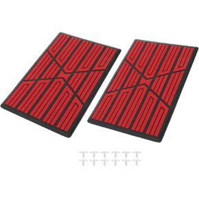 X AUTOHAUX 2Pcs Universal Car Floor Mat Plate Patch Heel Scuff Foot Rest Pedal Pad