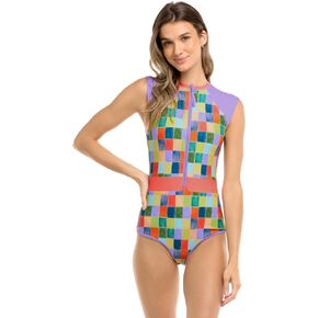 Body Glove Women's Stand Up Zip Front Paddle One Piece Swimsuit with UPF 50+